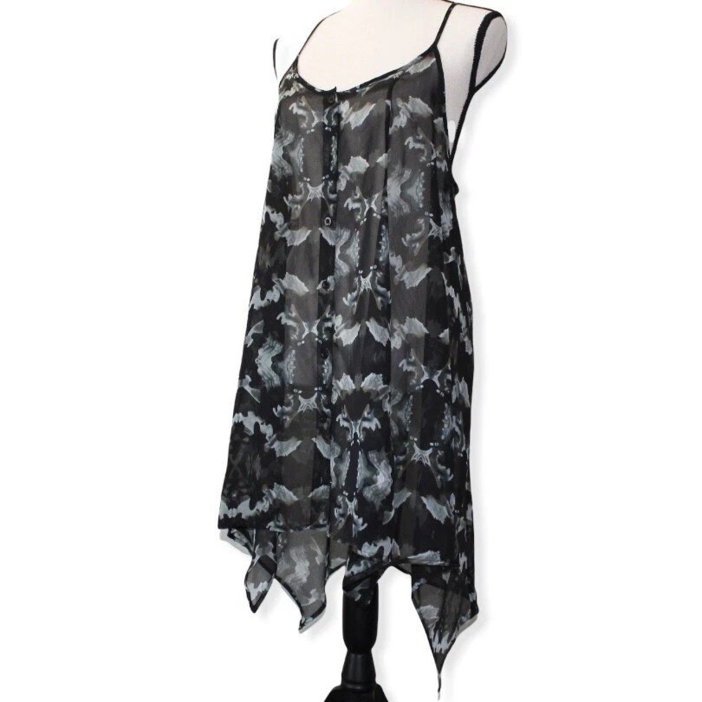 RVCA Womens Tunic Top Blouse Shirt Size Small Sheer Sleeveless Spaghetti Straps